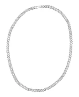 Adornia Silver 8mm Crystal Curb Chain Necklace