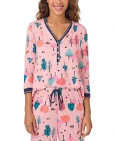 Cuddl Duds Women's 2-Pc. Printed 3/4-Sleeve Pajamas Set