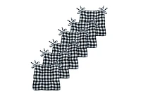 Kate Aurora Country Living Gingham Plaid Checkered Farmhouse Chair Cushion Pads - Piece
