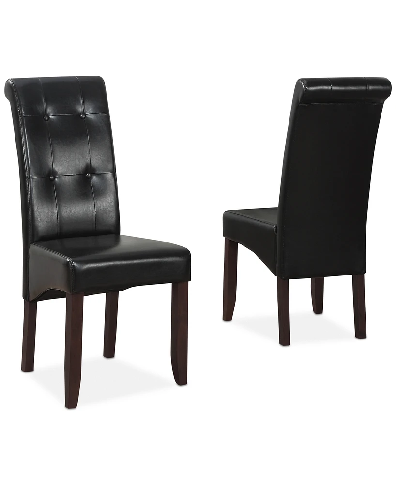 Verona Faux Leather Set of 2 Tufted Parson Chairs