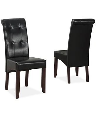 Verona Faux Leather Set of 2 Tufted Parson Chairs
