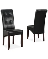 Verona Faux Leather Set of 2 Tufted Parson Chairs