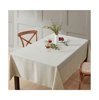 Hlc.me Lincoln Stripe Fabric Tablecloth for Rectangle Table, Advanced Water, Fade, Stain