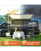 Yescom 4.6x6.6' Car Side Awning Rooftop Pull Out Tent Shelter Sun Shade Suv Outdoor Camping Beige