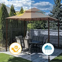 Yescom 10.6'x10.6' Gazebo Top Replacement Fit for Brand_Model Summer Veranda Gazebo/L-GZ093PST/G-GZ093PST/TGZ093 2 Tier Outdoor Patio Dark Beige
