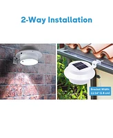 Yescom Outdoor 3 Led Solar Power Garden Gutter Light IP44 Cool White Yard Doorway Fence Lamp with Bracket