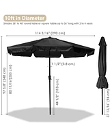 Yescom 8 Rib Outdoor Patio Umbrella Market Crank Tilt Button Sunshade Backyard