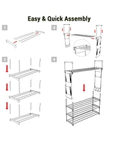 4 Tier Metal Shoe Rack Shelf 16 Pairs Free Standing Storage Organizer Holder Home Entryway