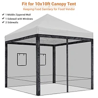 4 Pcs Easy Pop Up 10 ft Canopy Tent Mesh Side Wall Commercial Party Tent Shelter Sidewall