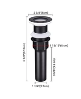 Yescom Aquaterior 26" Black Rectangle Bathroom Vessel Sink Countertop Porcelain Vanity Sink Basin w/ Drain