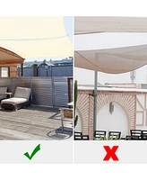 2 Pack 10x10 Ft 97% Uv Block Square Sun Shade Sail Hdpe Canopy Cover Net Pool