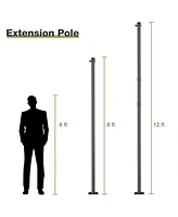 Yescom Sun Shade Sail Extension Pole 2Ft Powder Coated Steel Replacement Pole 3'' Diameter Stand Steel Yard Black