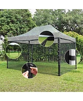 4 Mesh Sidewalls for 15x10 Ft Pop Up Canopy Tent with Windows Food Vendor Fair