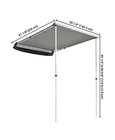 Yescom 4.6x6.8Ft Car Side Awning Rooftop Pull Out Tent Shelter for Camping Picnic