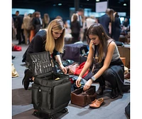 Byootique Portable Barber Station Rolling Hair Stylist Train Case Mobile Barber Station Makeup Trolley