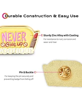 Boutique Inspirational Quote Badge Set Pin Brooch Enamel for Makeup Bag 2 Packs