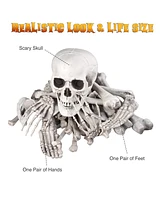 Bag of Skeleton Bones Skull 28pcs Set Props Horror Halloween Party Decoration