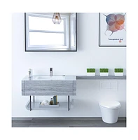 Yescom Aquaterior Contemporary 1 Hole Bathroom Square Faucet Vanity Sink Cold & Hot Water Chrome