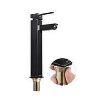 Yescom Aquaterior 1 Hole Bathroom Faucet Cold & Hot Water for Countertop Vessel Sink Nickel Orb