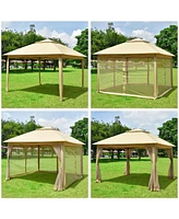 Yescom 11x11ft Pop-Up Gazebo Tent with Mesh Sidewall Canopy Shelter Outdoor Home Patio