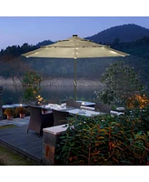 Yescom 3 Tier Patio Umbrella with Solar Led Crank Tilt Button Outdoor