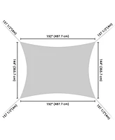 16x12 Ft 97% Uv Block Rectangle Hdpe Sun Shade Sail Heavy Duty Canopy Yard Pool