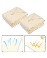 2 Pack 13x10 Ft 97% Uv Block Rectangle Sun Shade Sail Hdpe Canopy Cover Net Lawn