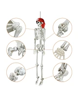 Yescom 2PCS Pirate Life Size Skeleton Poseable Full Size Halloween Party Decoration Haunted House 2024