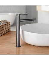 Aquaterior Bathroom Vessel Sink Faucet Single Handle/Hole 8" Tall Vanity Mixer Tap Grey