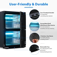 46L 2in1 Dual Cabinet Towel Warmer Uv Sterilizer with 4 Racks for Salon Hotel