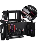 Byootique Professional Hair Stylist Rolling Tool Box Makeup Artist Train Case