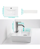 Aquaterior Rectangle Bathroom Ceramic Vessel Sink Kit Single-hole Faucet Drain