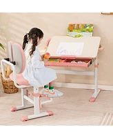 Slickblue Ergonomic Height-adjustable Kids Study Chair with Double Back Support