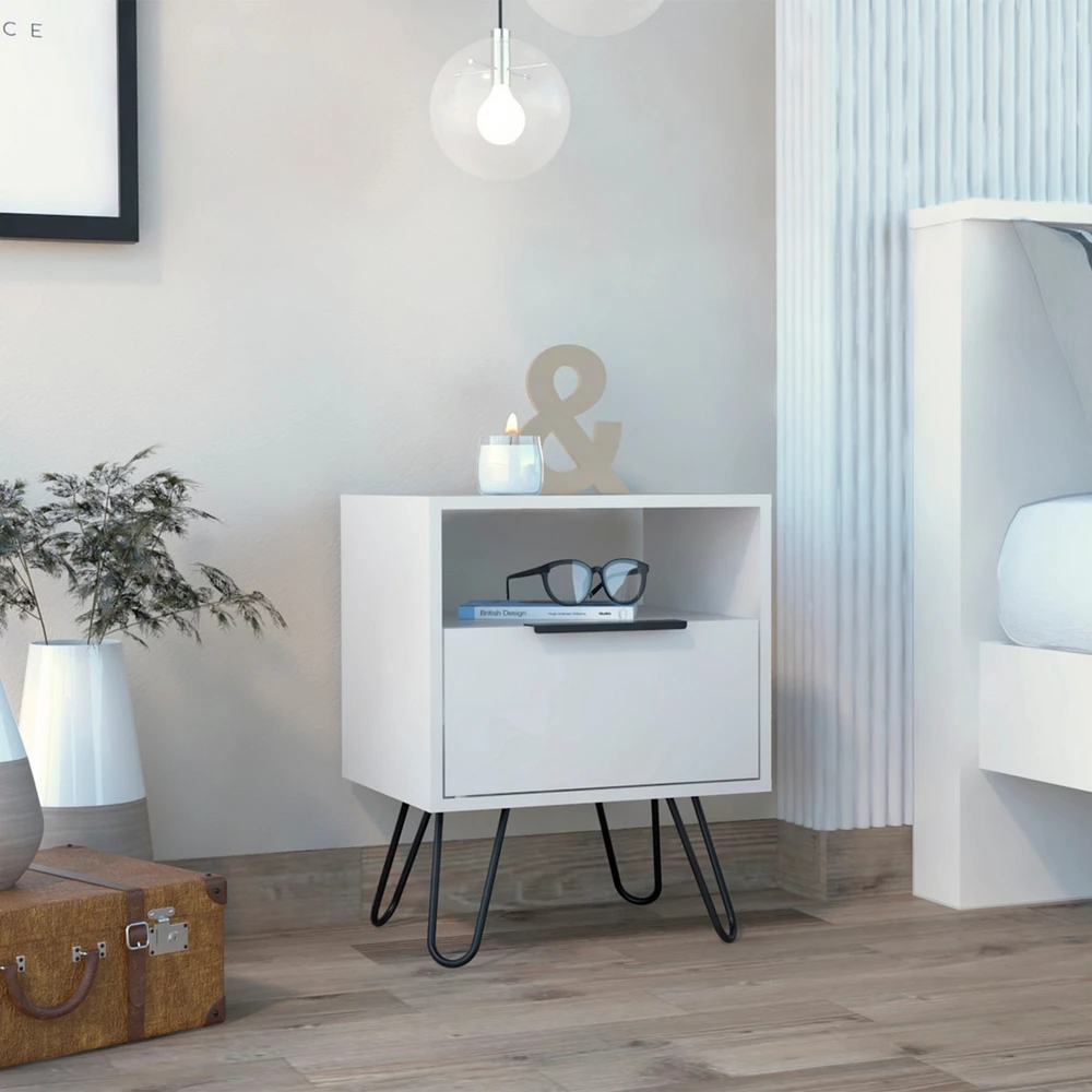 Fm Furniture Vienna Nightstand, Shelves
