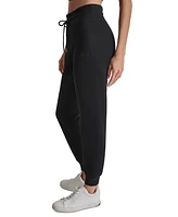 Dkny Women's Embroidered Logo Cuff Fleece Jogger Sweatpants