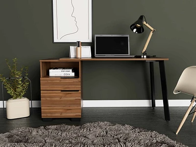 Fm Furniture Petra Writing Desk, One Shelf, One Cabinet, One Drawer