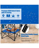 Sugift 2-Tier Portable Picnic Table with Carrying Bag and 4 Cup Holders