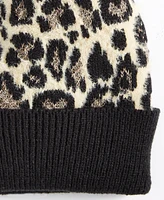 I.n.c. International Concepts Women's Leopard-Print Jacquard Beanie, Created for Macy's