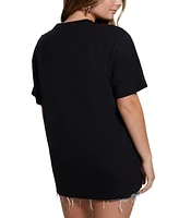 Guess Women's Cotton Stone-Embellished-Logo T-Shirt