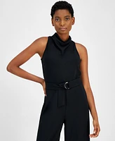 Anne Klein Women's Cowlneck Wide-Leg Jumpsuit