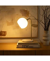 Brightech Krystal 14.5" Modern Led Desk Lamp with Marble Base and Glass Shade