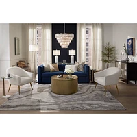 Connie Mid Century Modern Table Lamps 25" High Set of 2 with Usb Charging Port White Faux Marble Rectangular Shade for Living Room Desk Bedroom House