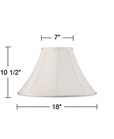 Off-White Shantung Large Lamp Shade 7" Top x 18" Bottom x 10.5" High x 12" Slant (Spider) Replacement with Harp and Finial - Spring crest