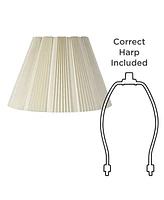 Eggshell Pleated Large Lamp Shade 9.5" Top x 19" Bottom x 13" High (Spider) Replacement with Harp and Finial - Springcrest