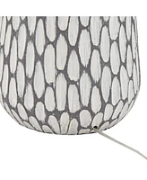 Carlton Modern Coastal Table Lamps 28 1/4" Tall Set of 2 Gray Wash Off White Fabric Tapered Drum Shade for Living Room Bedroom House Bedside Nightstan