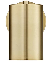 Carla Modern Wall Lamp Polished Brass Gold Metal Plug-In 5" Wide Fixture Mounted Adjustable Cylinder Down Cylinder Shade Bedroom Bedside House Reading