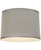 Platinum Gray Dupioni Medium Lamp Shade 15" Top x 16" Bottom x 11" High (Spider) Replacement with Harp and Finial - Spring crest