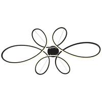 Helix Sand Black Multi-Ring Ceiling Pendant Light 39 1/2" Wide Ultra Modern Minimalist Spiral Dimmable Led Strip Steel Metal Dining Room House Foyer K