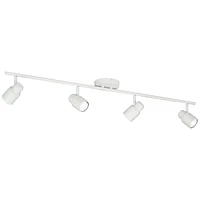 Pro Track Melson 4-Head 6.5W Led Ceiling Track Light Fixture Kit Spot-Light GU10 Dimmable Adjustable White Modern Transitional Kitchen Bathroom Living