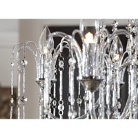 Vienna Full Spectrum Crystal Rain Chrome Silver Chandelier Lighting 29" Wide Country Clear Crystal Curved Arm 6-Light Fixture Dining Room House Foyer